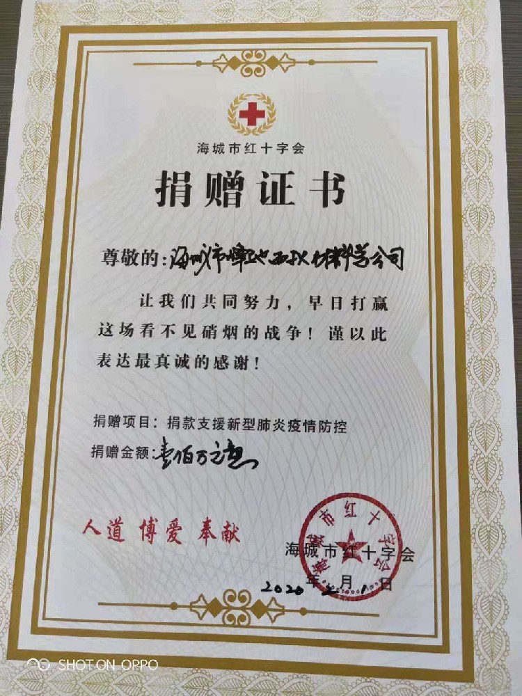 峰馳集團(tuán)向海城市紅十字會捐贈100萬元戰(zhàn)“疫”